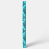 Uil (neonblauw) - Samsung Case Galaxy Hoesje (Linkerkant)