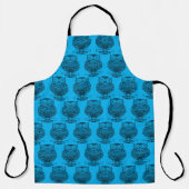 Uil (neonblauw) - Schort (Voorkant)