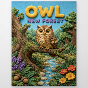 Uil New Forest Modern KlayKoo Briefkaart
