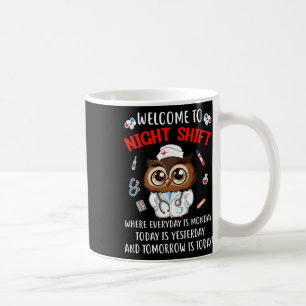 Uil Night Shift Grappige Verpleegster Rn LPN CNA v Koffiemok