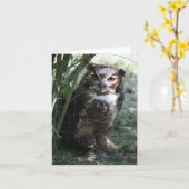 Uil Notecard Kaart (Gele Bloem)