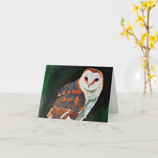 Uil notecard kaart (Gele Bloem)