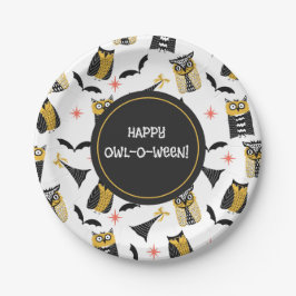 Uil-O-Ween Halloween-feest Papieren Bordje