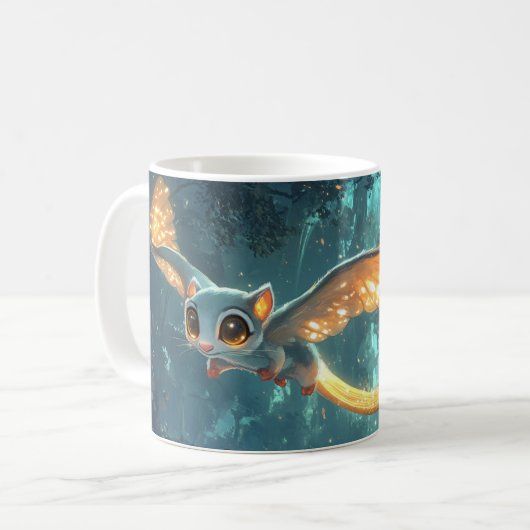 uil of een vleermuis koffiemok (Voorkant links)