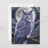 Uil onder maanlicht briefkaart (Voorkant / Achterkant)
