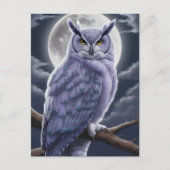 Uil onder maanlicht briefkaart (Voorkant)
