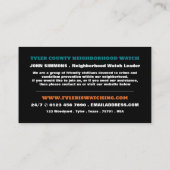 Uil ontwerp, buurt gemeenschap horloge visitekaartje (Achterkant)