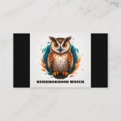 Uil ontwerp, buurt gemeenschap horloge visitekaartje (Voorkant)