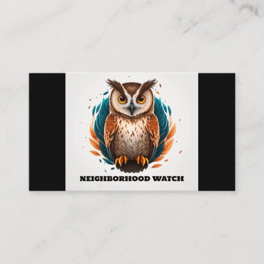 Uil ontwerp, buurt gemeenschap horloge visitekaartje (Voorkant)
