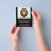 Uil ontwerp, wijk gemeenschap horloge advertentie flyer (Hand)