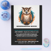 Uil ontwerp, wijk gemeenschap horloge advertentie flyer (Enkel)
