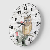 Uil op aardbeiplant op schuurhout  grote klok (Hoek)