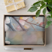 Uil op appelbloesems tissuepapier (Geschenk)