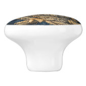 Uil op baars met volle maan keramische knop (Zijkant)