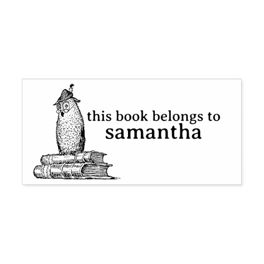 Uil op boeken Dit boek behoort tot Zelfinktende Stempel (Design)