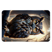 Uil op boomtak in bos magneet (Horizontaal)