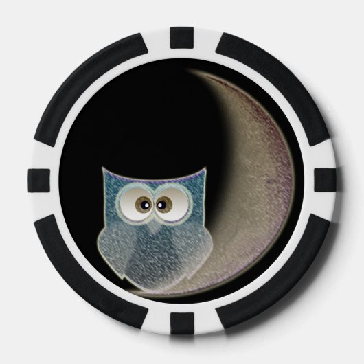Uil op de maan Chip Poker (Voorkant)