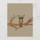 Uil op een Branch Briefkaart (Voorkant)