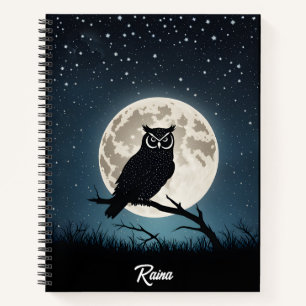 Uil op een Magische Nacht Notitieboek