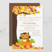 Uil op een pompoen Baby shower uitnodiging (Voorkant / Achterkant)