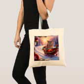 Uil op een slee tijdens de feestdagen tote bag (Voorkant (product))