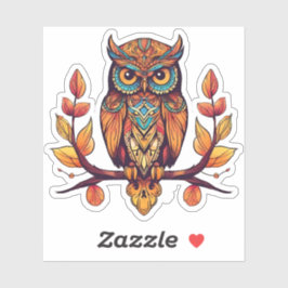 Uil op een tak sticker