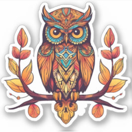 Uil op een tak sticker
