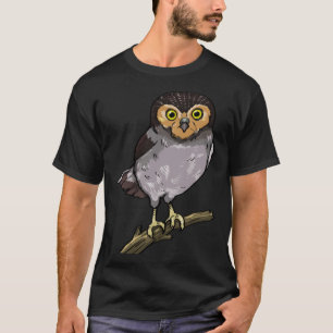 Uil op een tak Vrouwen Grote Uil Vogels Liefde T-shirt