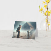 uil op hekpaal kaart (Gele Bloem)