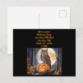Uil op Jack-o-Lantern Halloween uitnodiging Briefkaart (Voorkant / Achterkant)