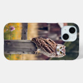 Uil op oude omheining post Case-Mate iPhone case (Achterkant (horizontaal))