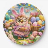 Uil op Pasen feest bord (Voorkant)