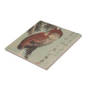 Uil op Pine door Ichiryusai Hiroshige Tegeltje (Zijkant)
