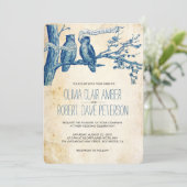  Uil Paar in Tree Bruiloft Uitnodigingen (Staand voorkant)