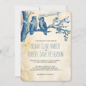  Uil Paar in Tree Bruiloft Uitnodigingen (Voorkant)