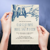 Uil Paar in Tree Bruiloft Uitnodigingen