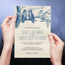  Uil Paar in Tree Bruiloft Uitnodigingen