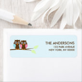 Uil paar retour adreslabels etiket (Insitu)