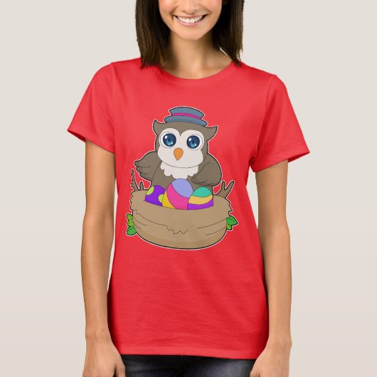 Uil Paaseieren Nest T-shirt (Voorkant)
