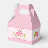 Uil Party Favor Gable Box (roze meisje verjaardag) Bedankdoosjes (Achterkant)