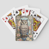 Uil Pastel Floral William Morris geïnspireerd Pokerkaarten (Achterkant)