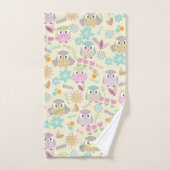 Uil pastel geel bad handdoek (Handdoek)