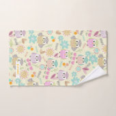 Uil pastel geel bad handdoek (Handdoek)