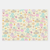 Uil pastel geel inpakpapier vel (Voorkant 2)