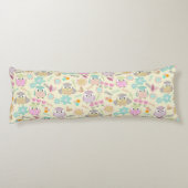 Uil pastel geel lichaamskussen (Achterkant)