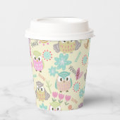 Uil Pastel Geel Papieren Bekers (Voorkant)