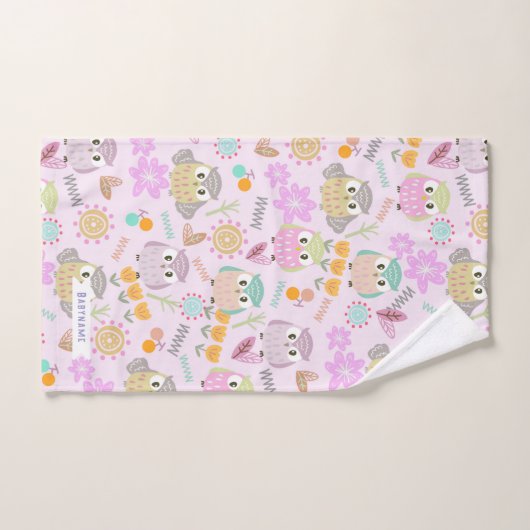 Uil Pastel Pink Bad Handdoek (Handdoek)