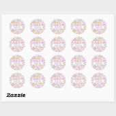 Uil Pastel Roze Ronde Sticker (Vel)