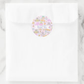Uil Pastel Roze Ronde Sticker (Tas)