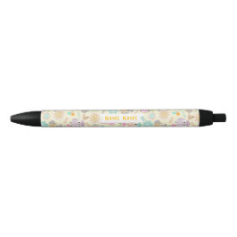 Uil pastelgeel zwarte inkt pen